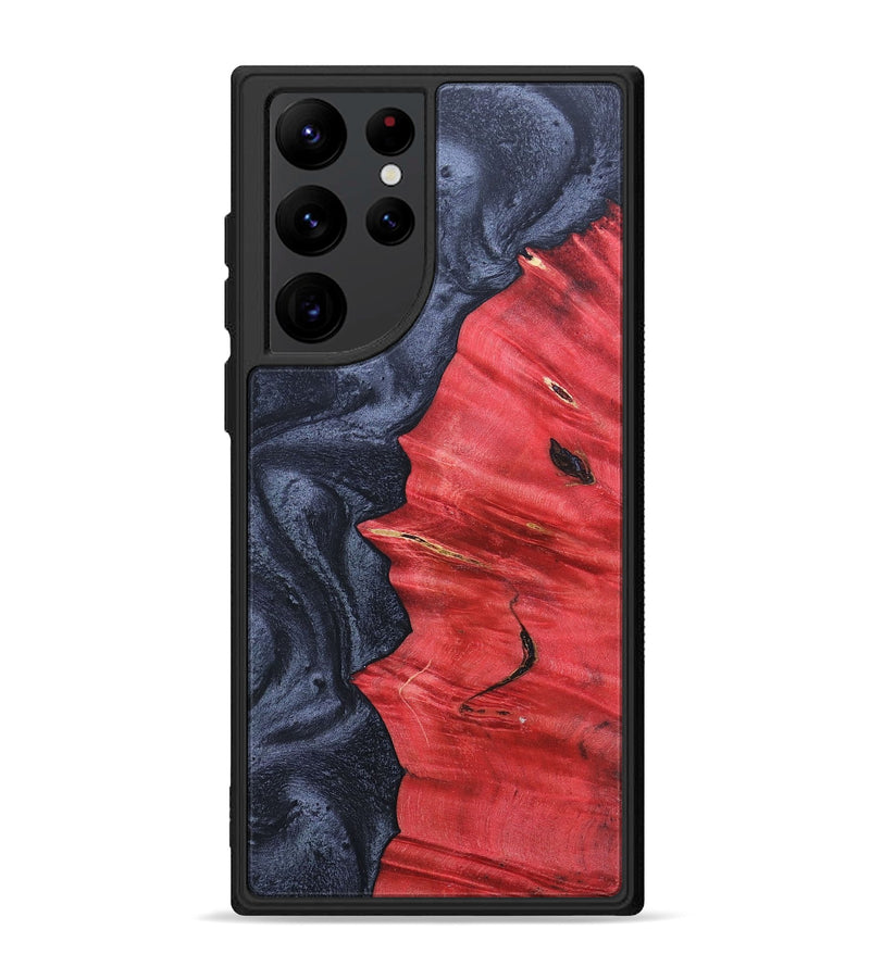 Galaxy S22 Ultra Wood+Resin Phone Case - Miriam (Pure Black, 689317)