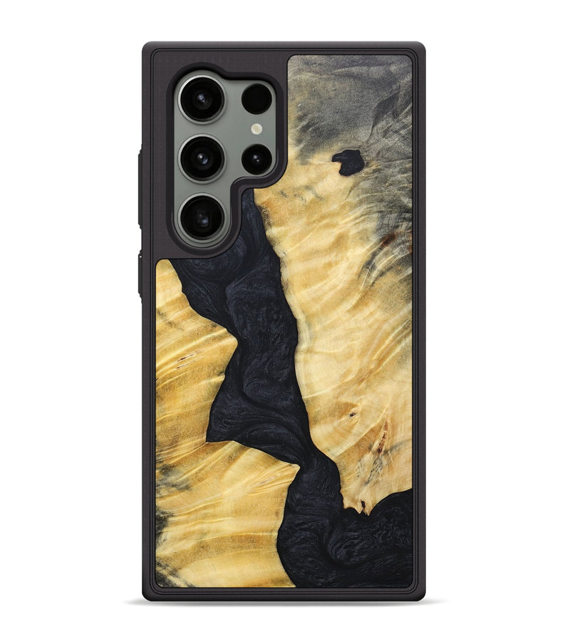 Galaxy S24 Ultra Wood+Resin Phone Case - Janice (Pure Black, 689321)