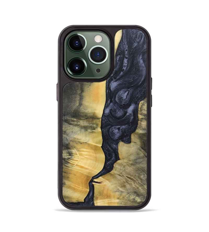 iPhone 13 Pro Wood+Resin Phone Case - Jalen (Pure Black, 689325)