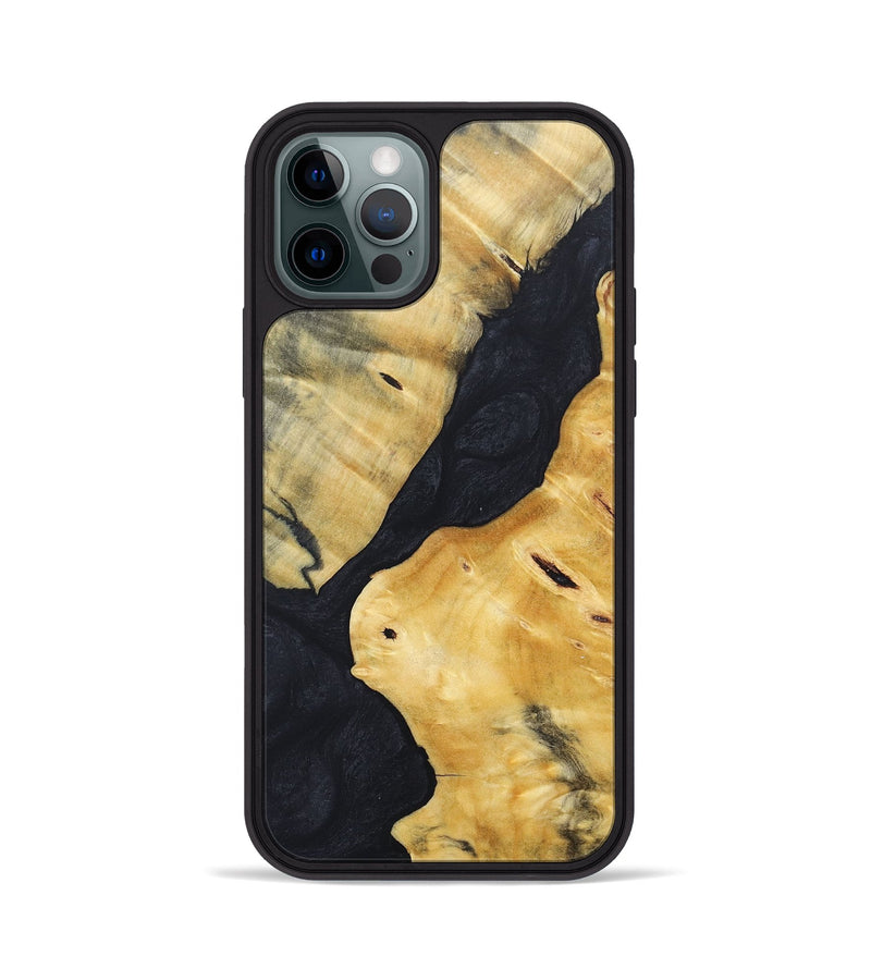iPhone 12 Pro Wood+Resin Phone Case - Brooks (Pure Black, 689328)