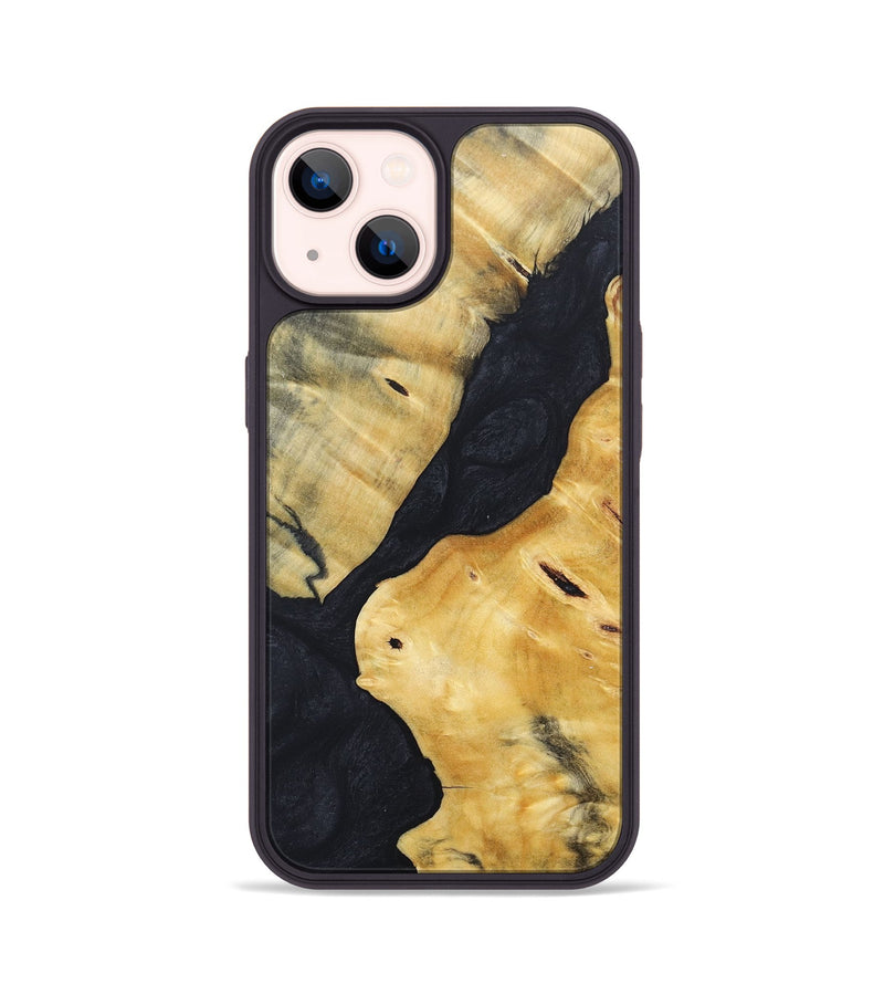 iPhone 14 Wood+Resin Phone Case - Brooks (Pure Black, 689328)