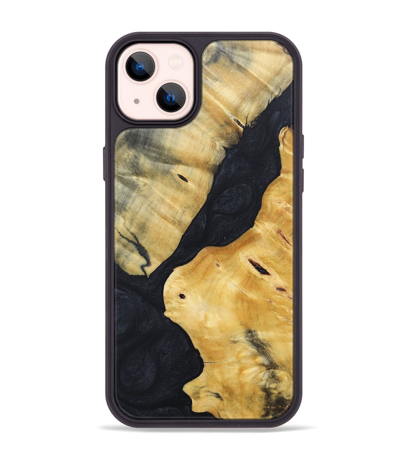 iPhone 14 Plus Wood+Resin Phone Case - Brooks (Pure Black, 689328)