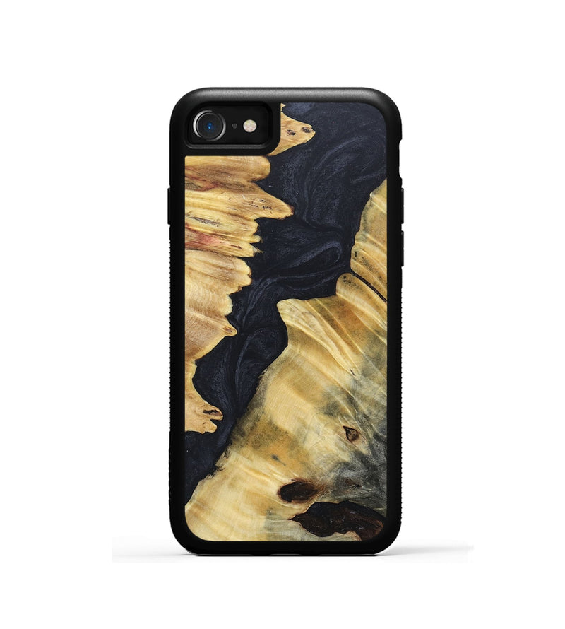 iPhone SE Wood+Resin Phone Case - Rosemarie (Pure Black, 689331)
