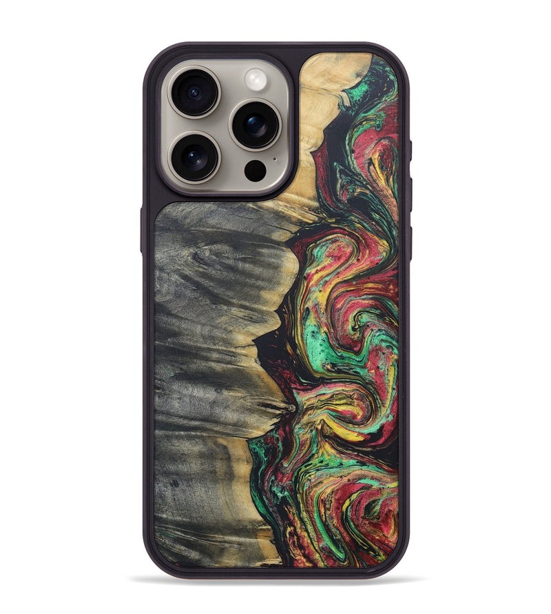 iPhone 15 Pro Max Wood+Resin Phone Case - Lorraine (Reggae, 689356)