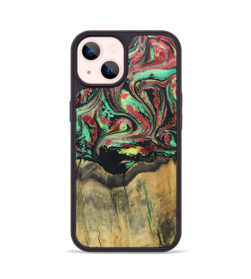 iPhone 14 Wood+Resin Phone Case - Muriel (Reggae, 689372)