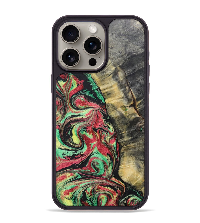iPhone 15 Pro Max Wood+Resin Phone Case - Kurt (Reggae, 689378)