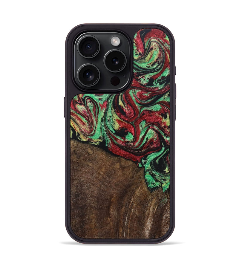 iPhone 15 Pro Wood+Resin Phone Case - Abraham (Reggae, 689422)