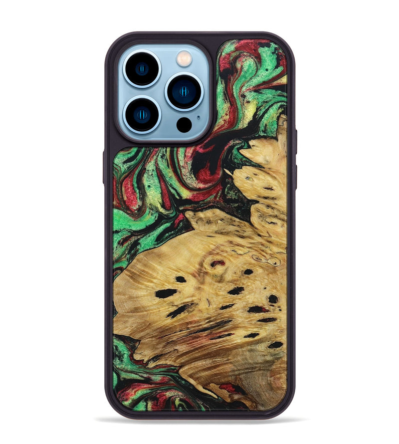 iPhone 14 Pro Max Wood+Resin Phone Case - Josephine (Reggae, 689434)