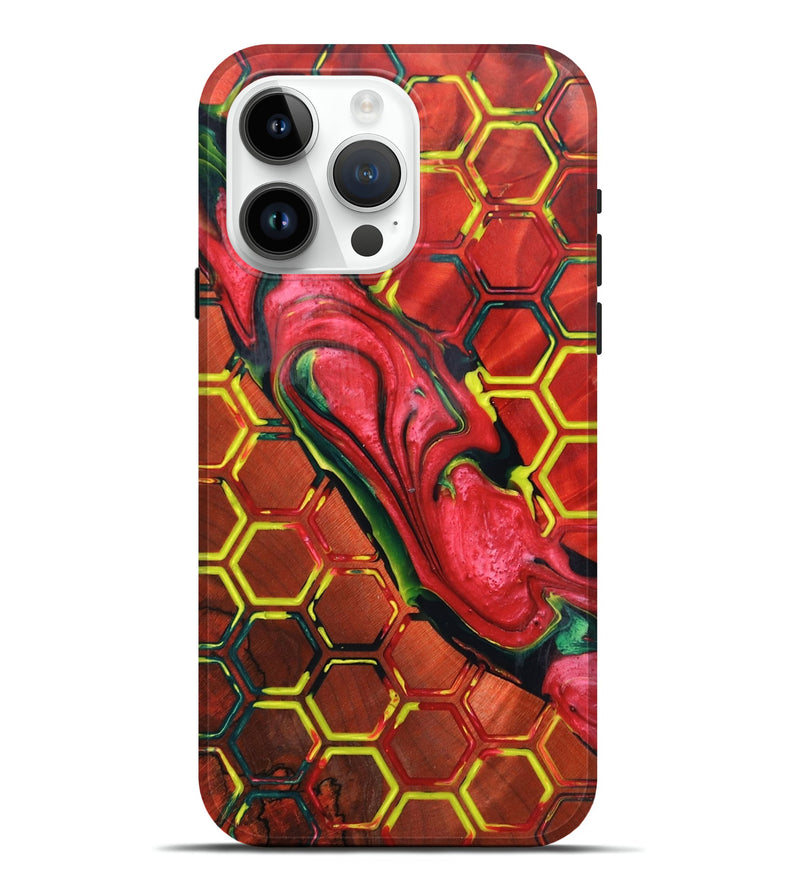 iPhone 15 Pro Max Wood+Resin Live Edge Phone Case - Anita (Reggae, 689489)