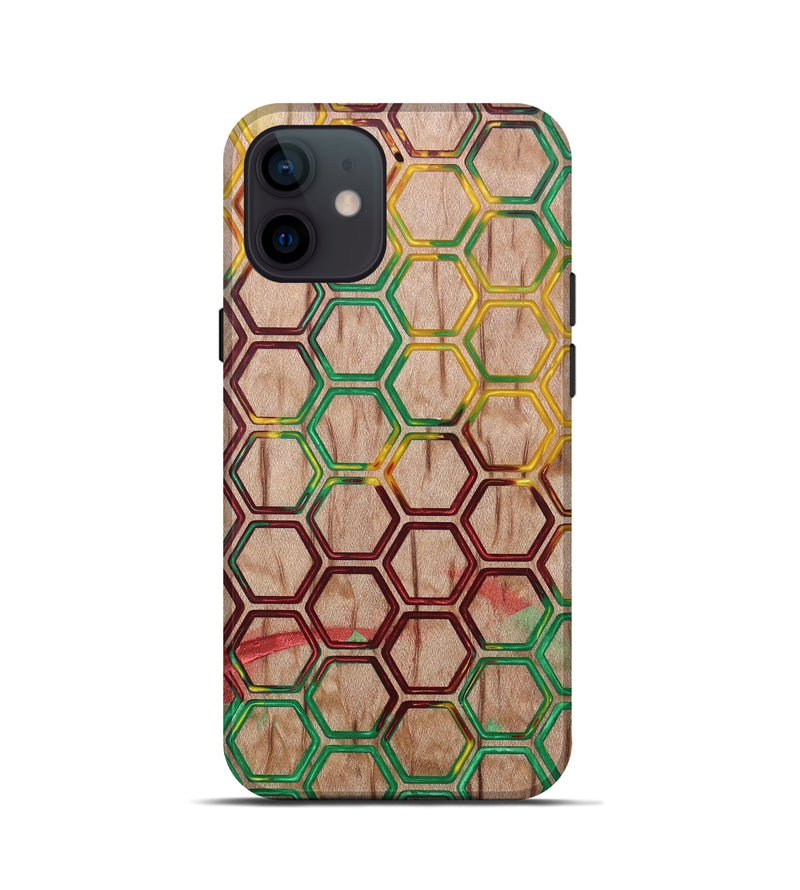 iPhone 12 mini Wood+Resin Live Edge Phone Case - Chasity (Reggae, 689490)