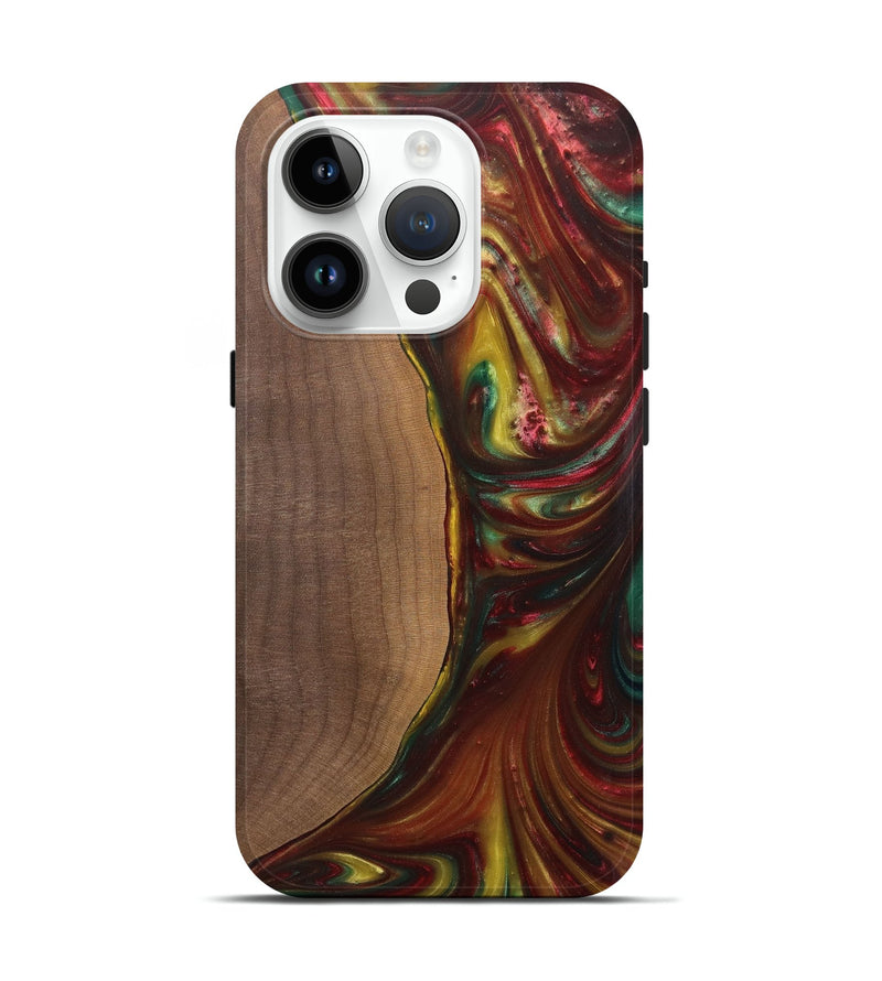 iPhone 15 Pro Wood+Resin Live Edge Phone Case - Grant (Reggae, 689497)
