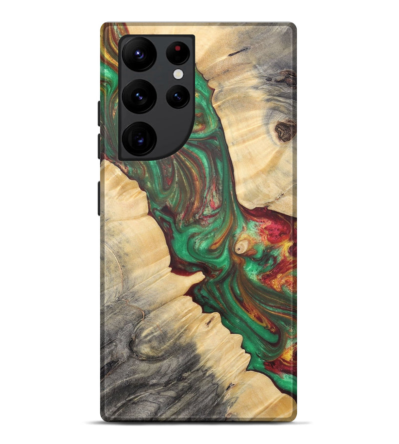 Galaxy S22 Ultra Wood+Resin Live Edge Phone Case - Latasha (Reggae, 689499)