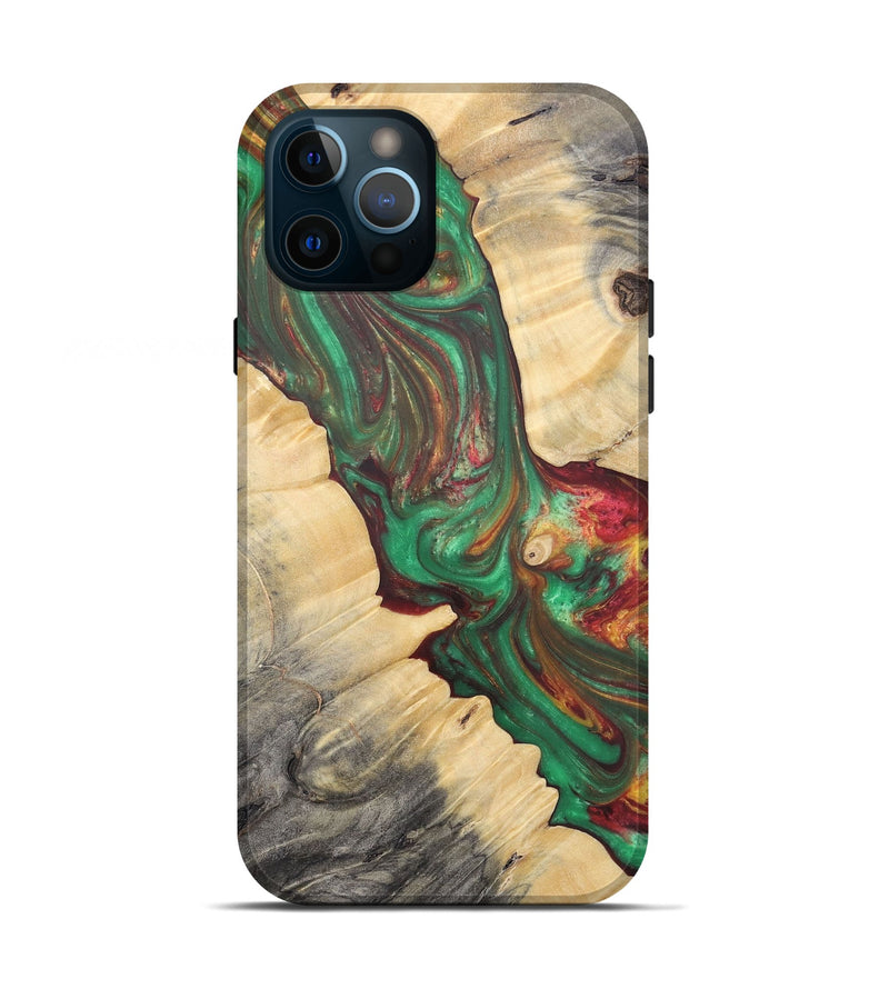 iPhone 12 Pro Wood+Resin Live Edge Phone Case - Latasha (Reggae, 689499)