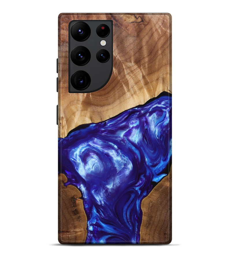 Galaxy S22 Ultra Wood+Resin Live Edge Phone Case - Israel (Blue, 689504)