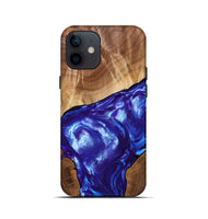 iPhone 12 mini Wood+Resin Live Edge Phone Case - Israel (Blue, 689504)