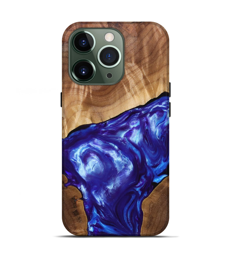 iPhone 13 Pro Wood+Resin Live Edge Phone Case - Israel (Blue, 689504)