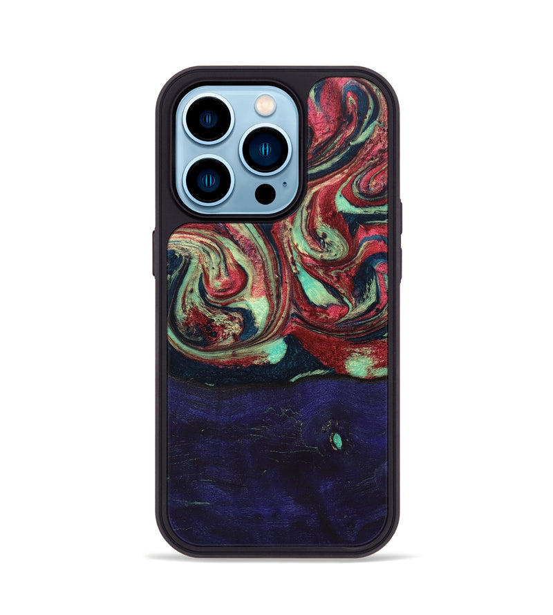 iPhone 14 Pro Wood+Resin Phone Case - Jocelyn (Reggae, 689511)