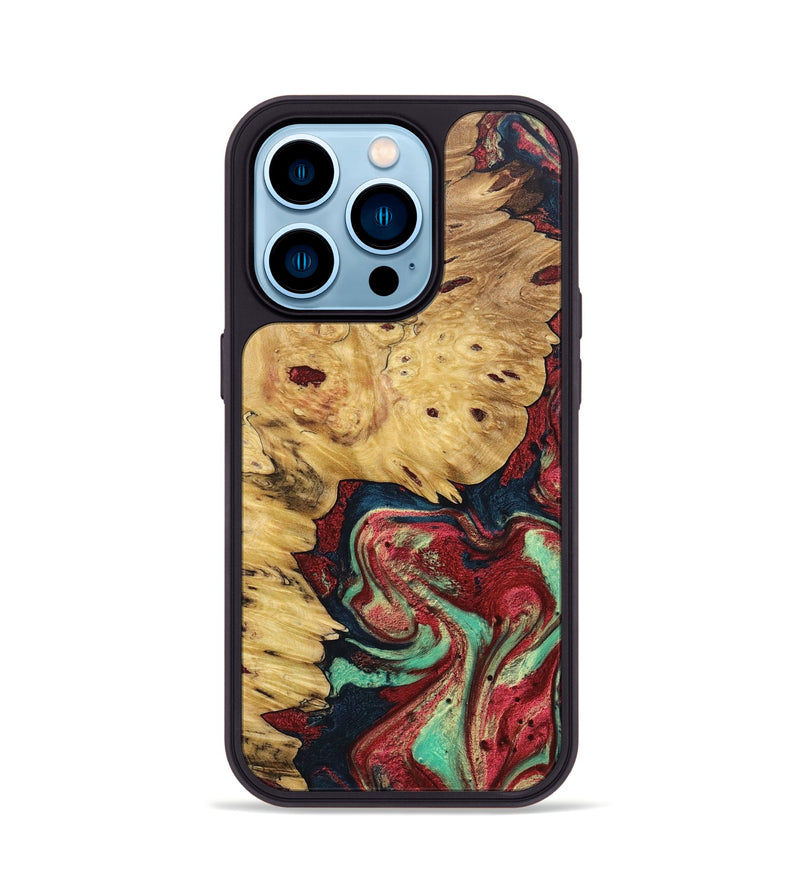 iPhone 14 Pro Wood+Resin Phone Case - Alicia (Reggae, 689521)