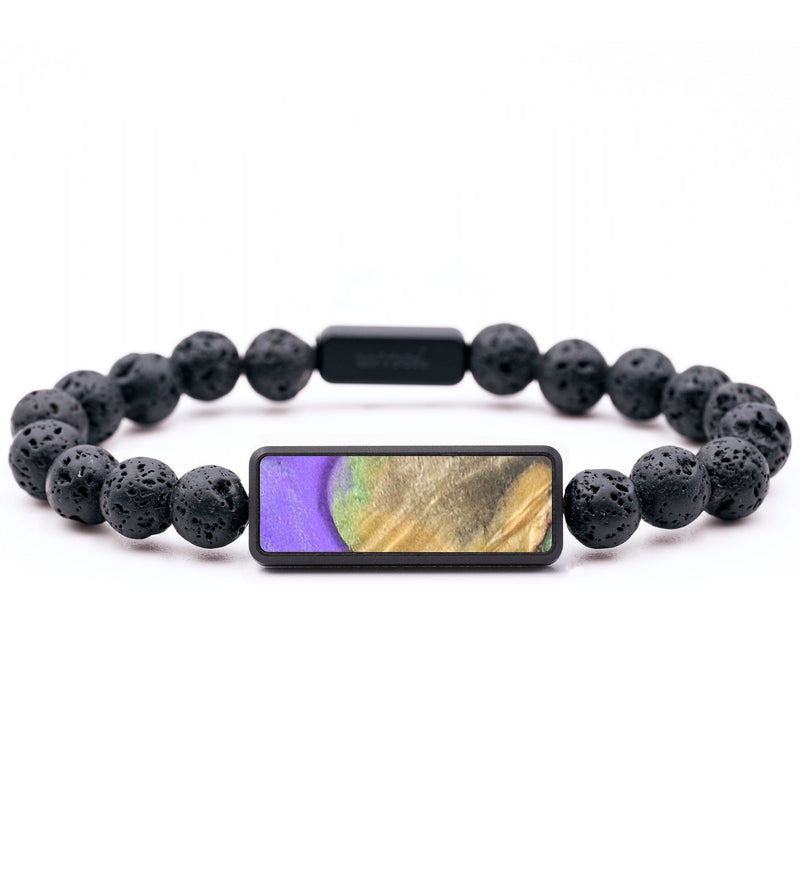 Lava Bead Wood+Resin Bracelet - Krystal (Purple, 689535)