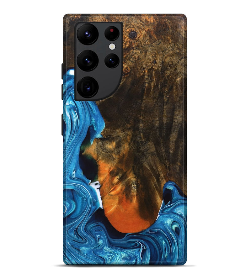 Galaxy S22 Ultra Wood+Resin Live Edge Phone Case - Ryder (Blue, 689553)