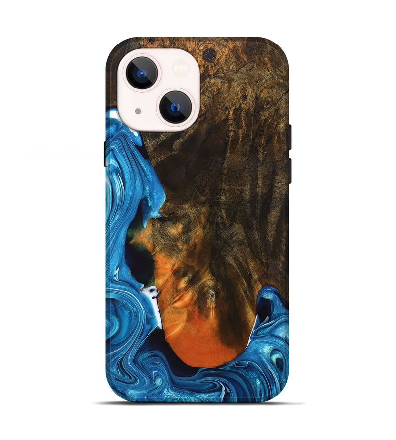 iPhone 13 Wood+Resin Live Edge Phone Case - Ryder (Blue, 689553)
