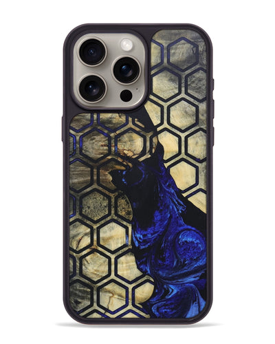 iPhone 15 Pro Max Wood+Resin Phone Case - Steve (Pattern, 689644)