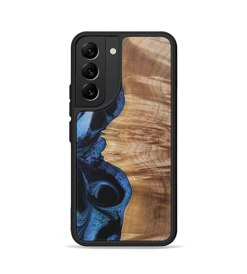 Galaxy S22 Wood+Resin Phone Case - Jarod (Blue, 689674)