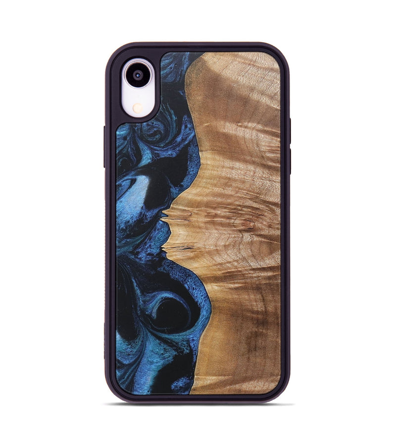 iPhone Xr Wood+Resin Phone Case - Jarod (Blue, 689674)