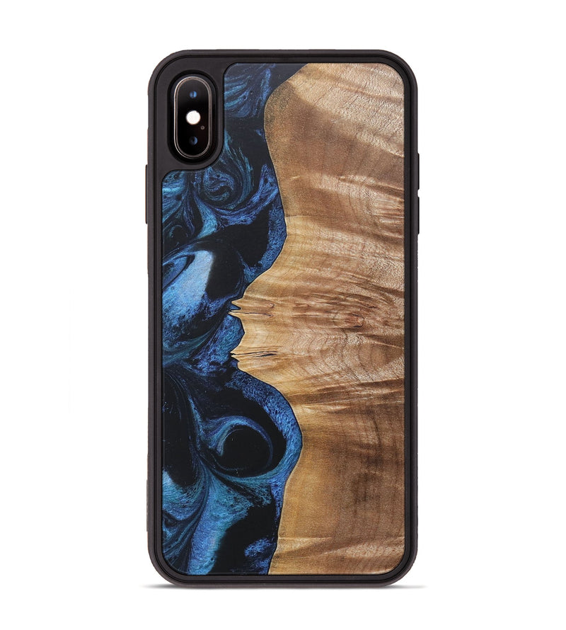 iPhone Xs Max Wood+Resin Phone Case - Jarod (Blue, 689674)