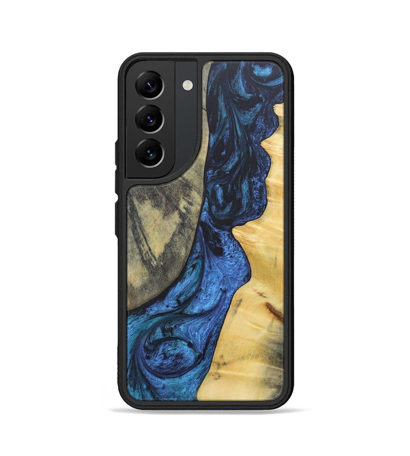 Galaxy S22 Wood+Resin Phone Case - Lamont (Blue, 689689)
