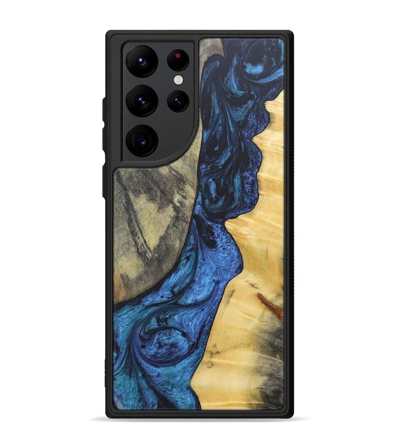 Galaxy S22 Ultra Wood+Resin Phone Case - Lamont (Blue, 689689)