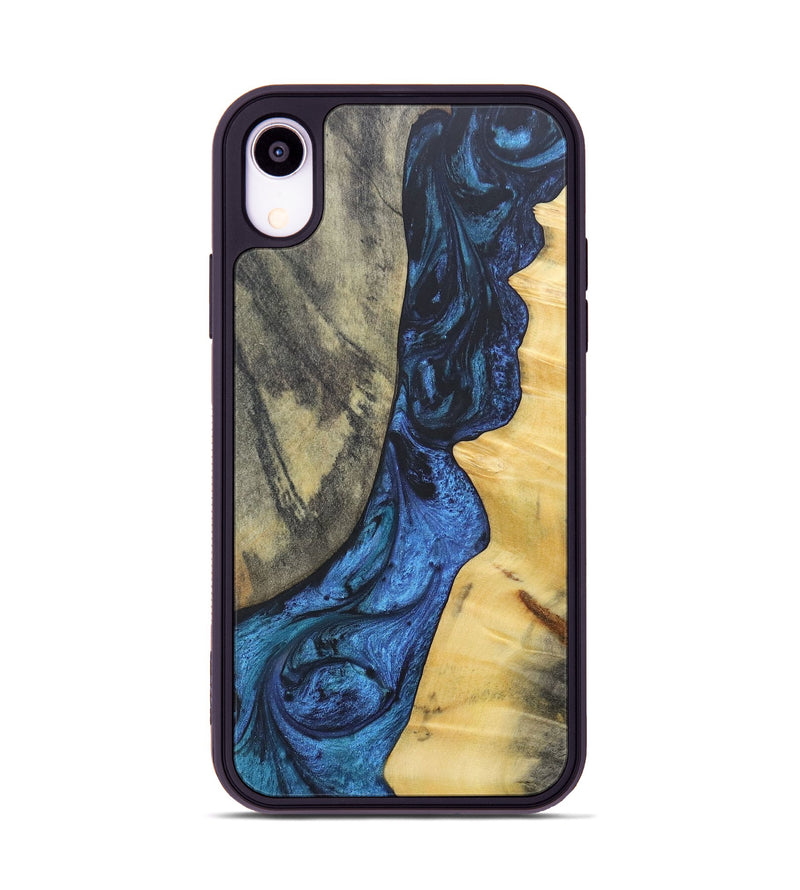 iPhone Xr Wood+Resin Phone Case - Lamont (Blue, 689689)