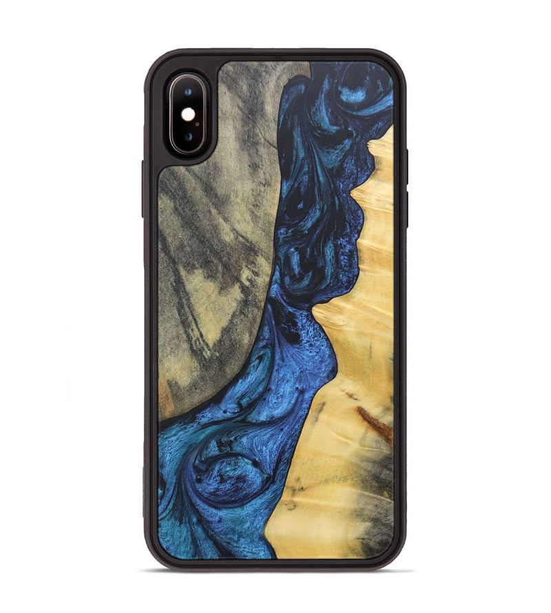 iPhone Xs Max Wood+Resin Phone Case - Lamont (Blue, 689689)
