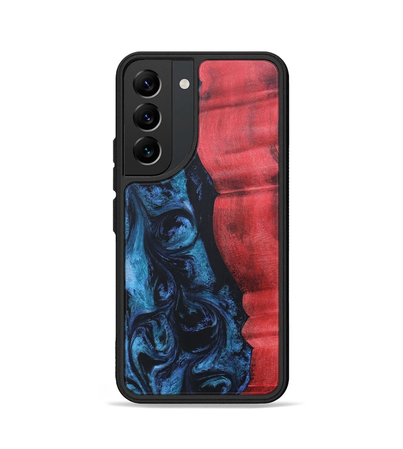 Galaxy S22 Wood+Resin Phone Case - Brendon (Blue, 689695)