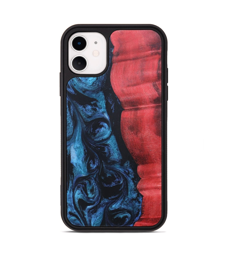 iPhone 11 Wood+Resin Phone Case - Brendon (Blue, 689695)
