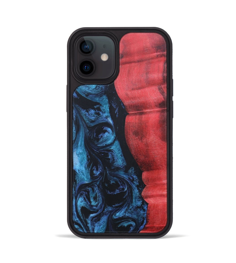 iPhone 12 Wood+Resin Phone Case - Brendon (Blue, 689695)