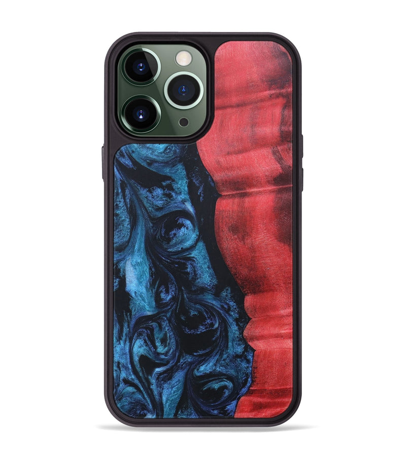 iPhone 13 Pro Max Wood+Resin Phone Case - Brendon (Blue, 689695)