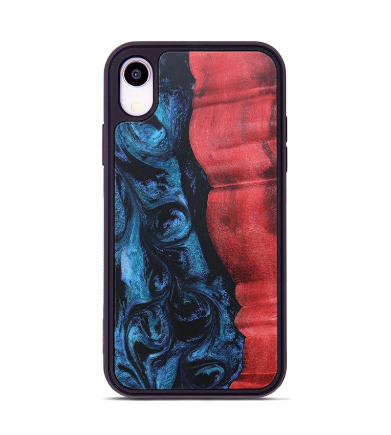 iPhone Xr Wood+Resin Phone Case - Brendon (Blue, 689695)