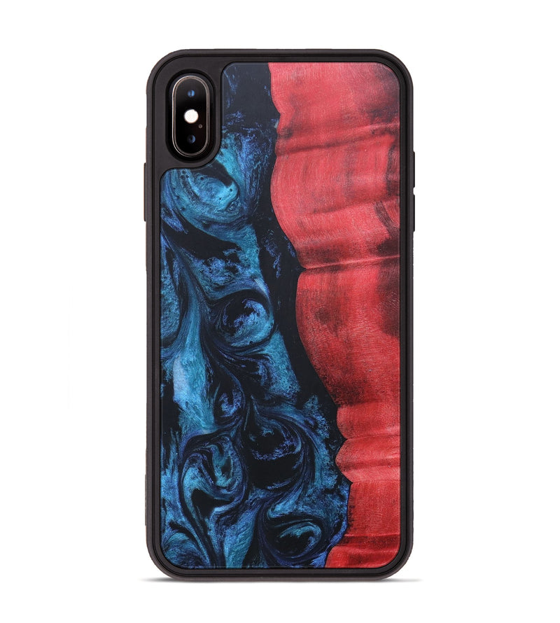 iPhone Xs Max Wood+Resin Phone Case - Brendon (Blue, 689695)