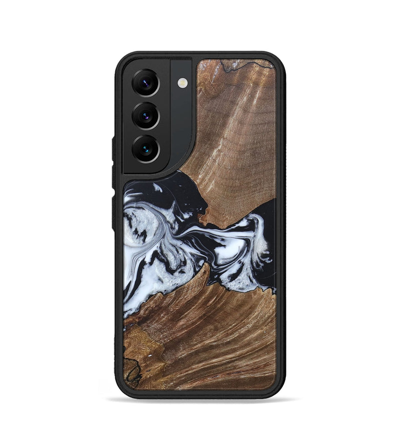 Galaxy S22 Wood+Resin Phone Case - Staci (Black & White, 689825)
