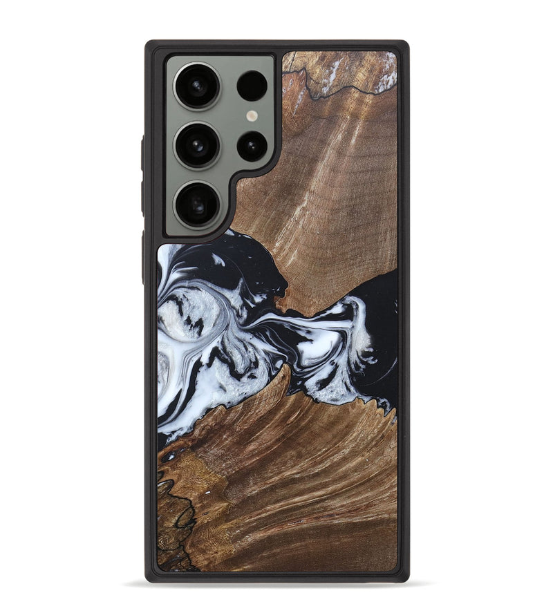 Galaxy S23 Ultra Wood+Resin Phone Case - Staci (Black & White, 689825)