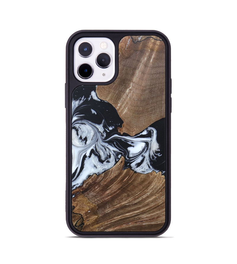 iPhone 11 Pro Wood+Resin Phone Case - Staci (Black & White, 689825)
