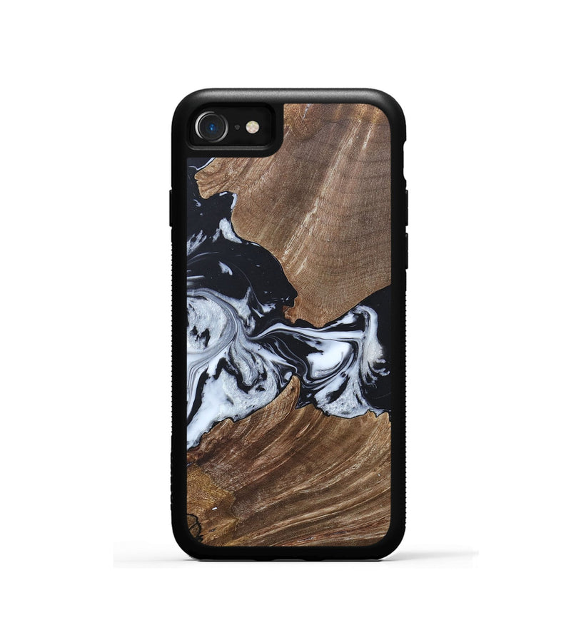 iPhone SE Wood+Resin Phone Case - Staci (Black & White, 689825)