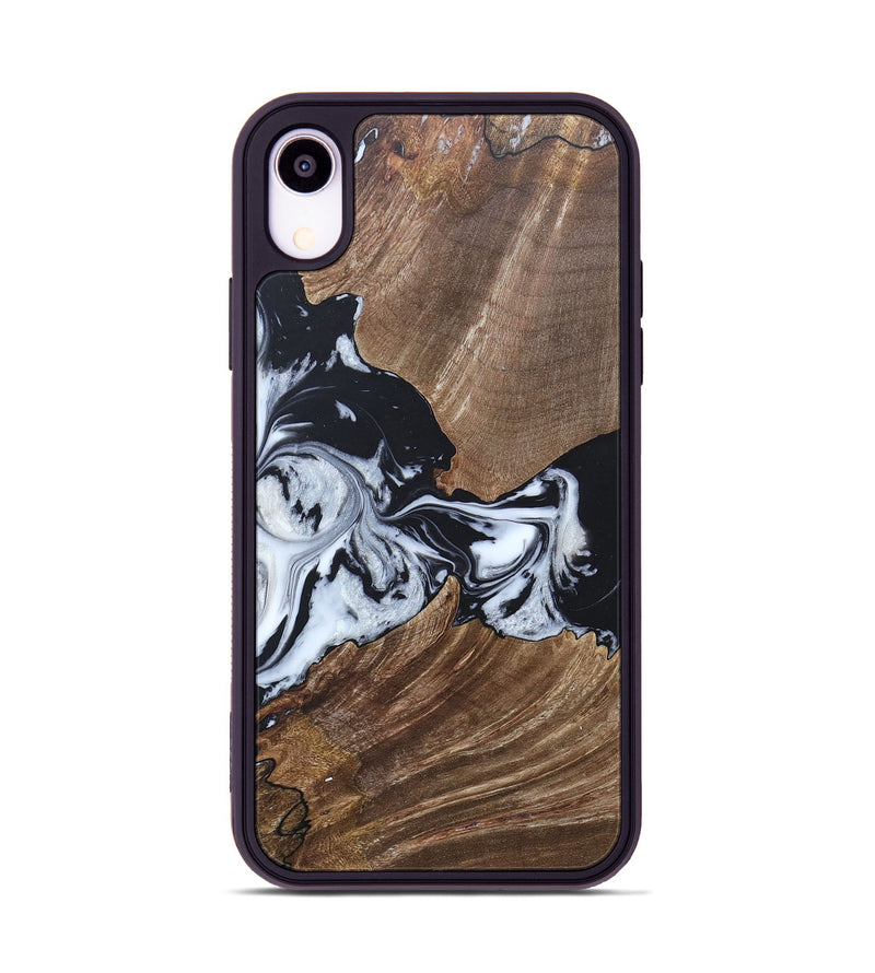 iPhone Xr Wood+Resin Phone Case - Staci (Black & White, 689825)