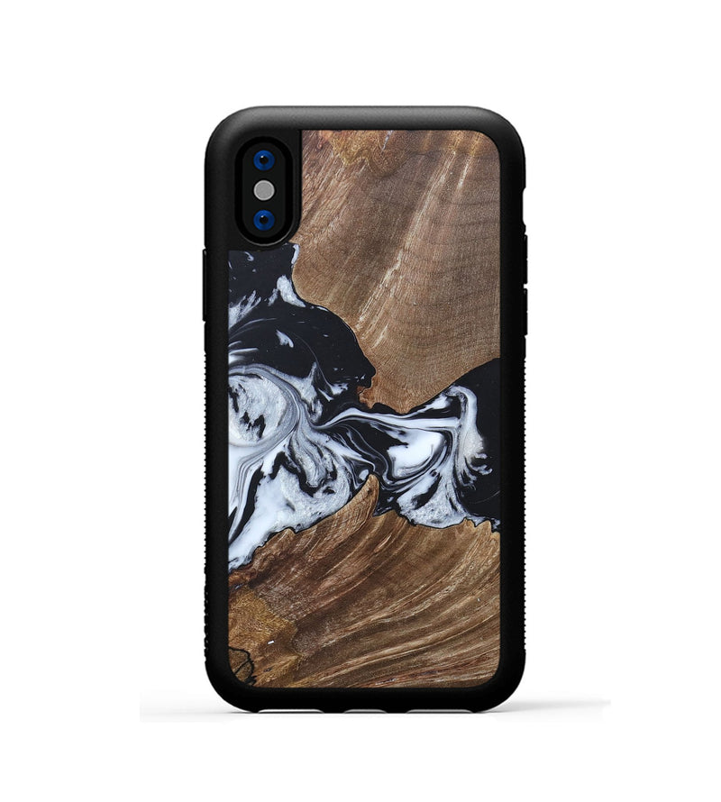 iPhone Xs Wood+Resin Phone Case - Staci (Black & White, 689825)