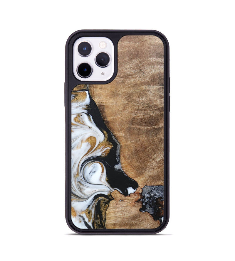 iPhone 11 Pro Wood+Resin Phone Case - Katharine (Black & White, 689833)