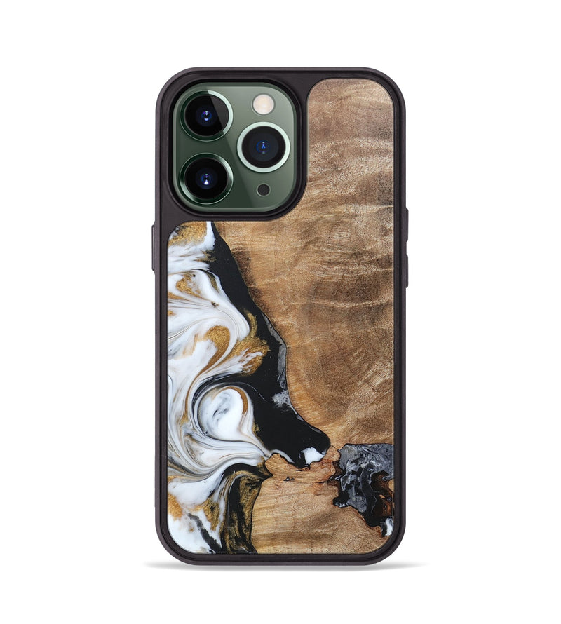 iPhone 13 Pro Wood+Resin Phone Case - Katharine (Black & White, 689833)