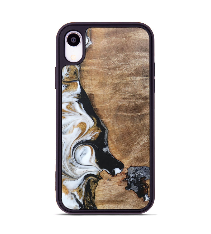 iPhone Xr Wood+Resin Phone Case - Katharine (Black & White, 689833)