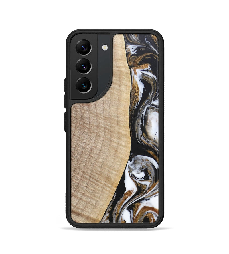 Galaxy S22 Wood+Resin Phone Case - Khadijah (Black & White, 689835)