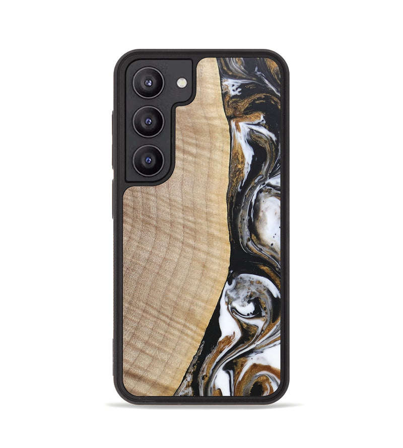 Galaxy S23 Wood+Resin Phone Case - Khadijah (Black & White, 689835)